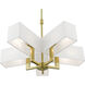 Rubix 5 Light 26 inch Satin Brass Chandelier Ceiling Light in Black