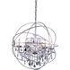 Geneva 6 Light 32 inch Polished Nickel Pendant Ceiling Light in Silver Shade, Urban Classic
