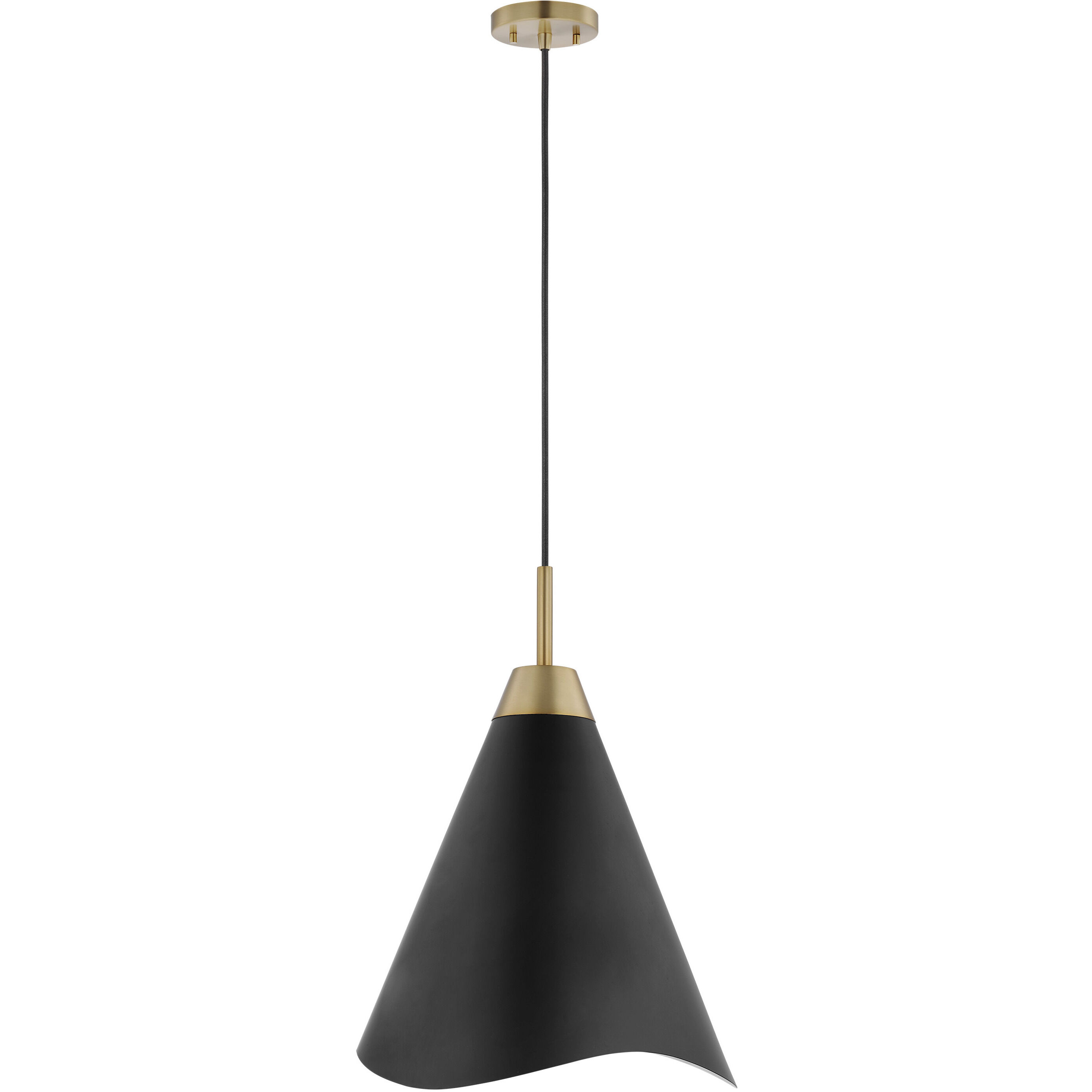 Tango 1 Light 7.88 inch Matte Black/Burnished Brass Pendant Ceiling Light