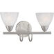 Tia 2 Light 15.75 inch Matte Nickel Vanity Light Wall Light