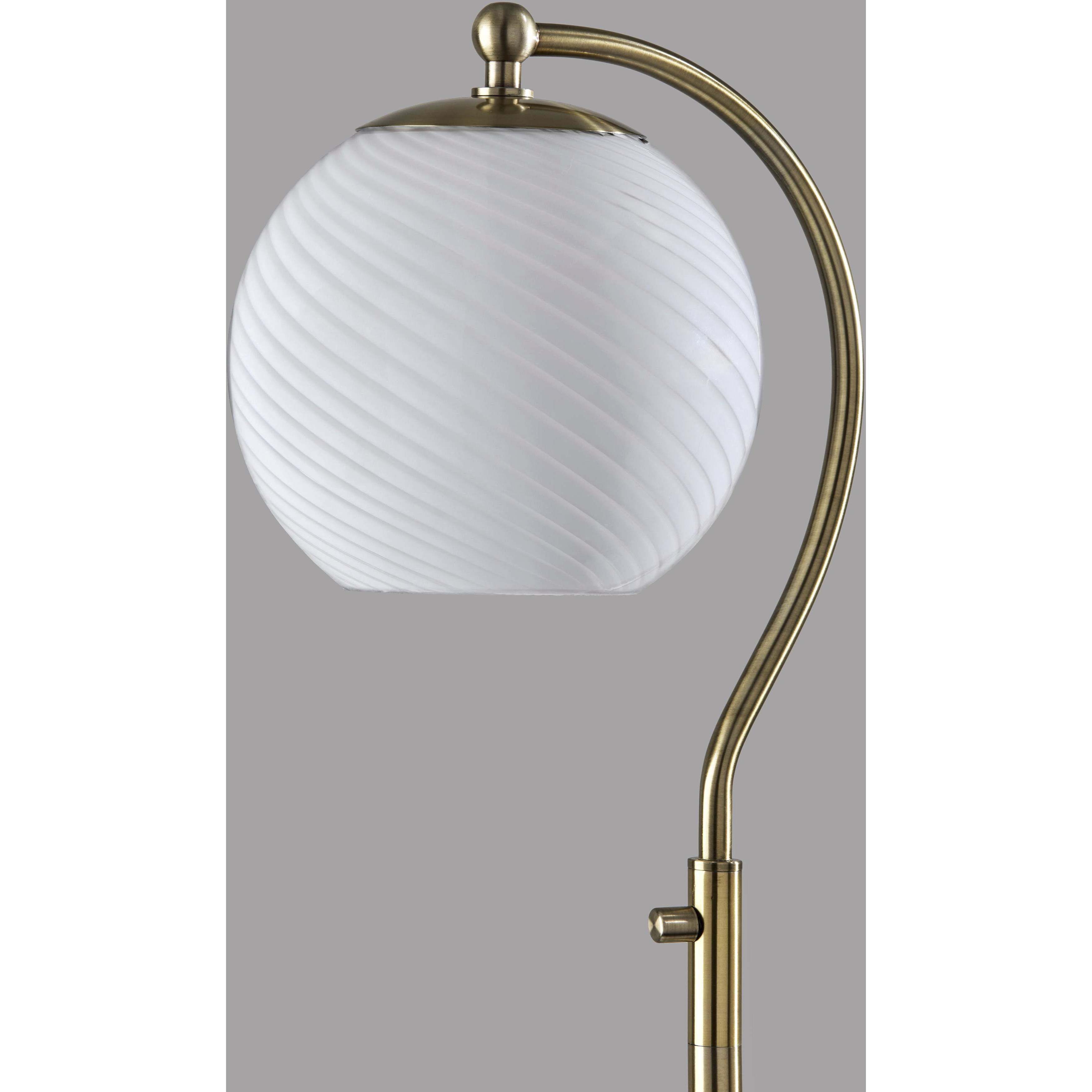 Swirl 58.75 inch 60.00 watt Antique Brass Floor Lamp Portable Light