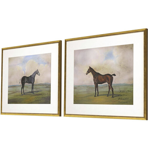 Equestrian Multi and Beige and Brown and Green Framed Art