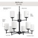 Replay 9 Light 25.5 inch Black Chandelier Ceiling Light