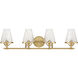 Candler 4 Light 32 inch Warm Brass Bathroom Vanity Light Wall Light