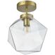 Lawrence 1 Light 10 inch Satin Gold Flush Mount Ceiling Light