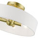 Venlo 4 Light 14 inch Satin Brass with Shiny White Accents Semi-Flush Ceiling Light