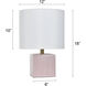 Matilda 18 inch 100 watt Pink Peony Table Lamp Portable Light