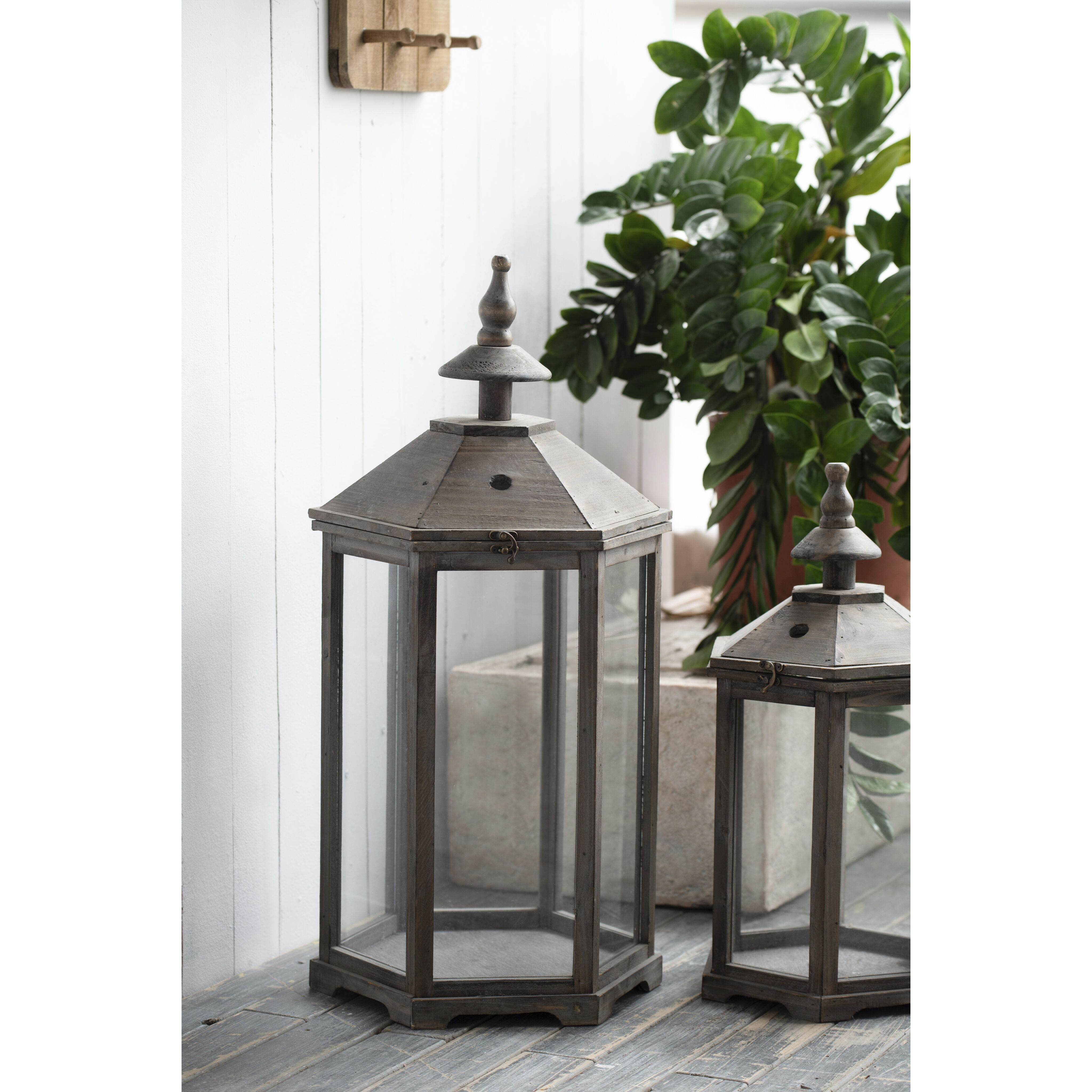 Graca 11.5 inch Natural Outdoor Lantern, Set of 2