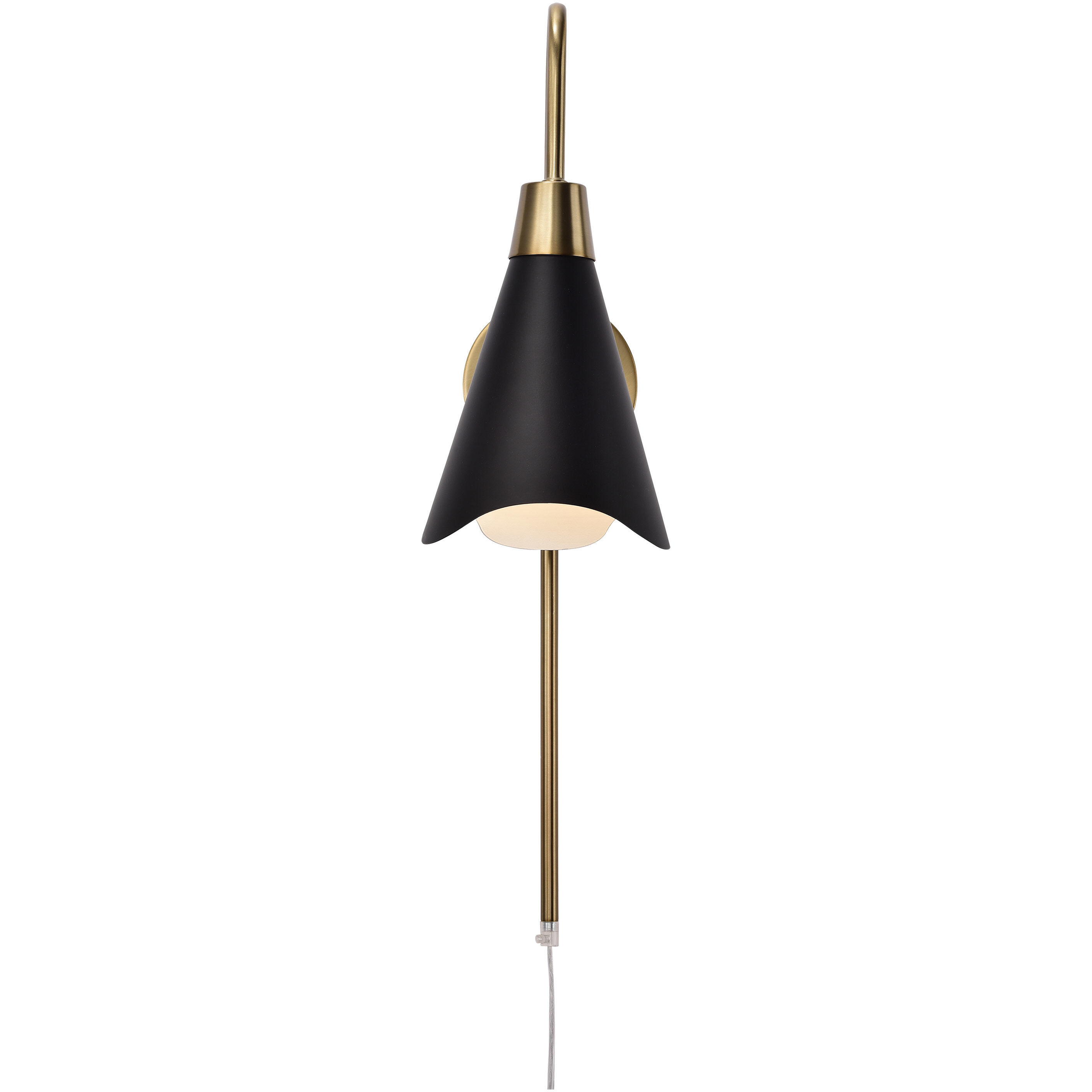 Tango 1 Light 6 inch Matte Black/Burnished Brass Bathroom Vanity Lights Wall Light