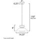 Nordic 1 Light 14.25 inch Black Single Pendant Ceiling Light