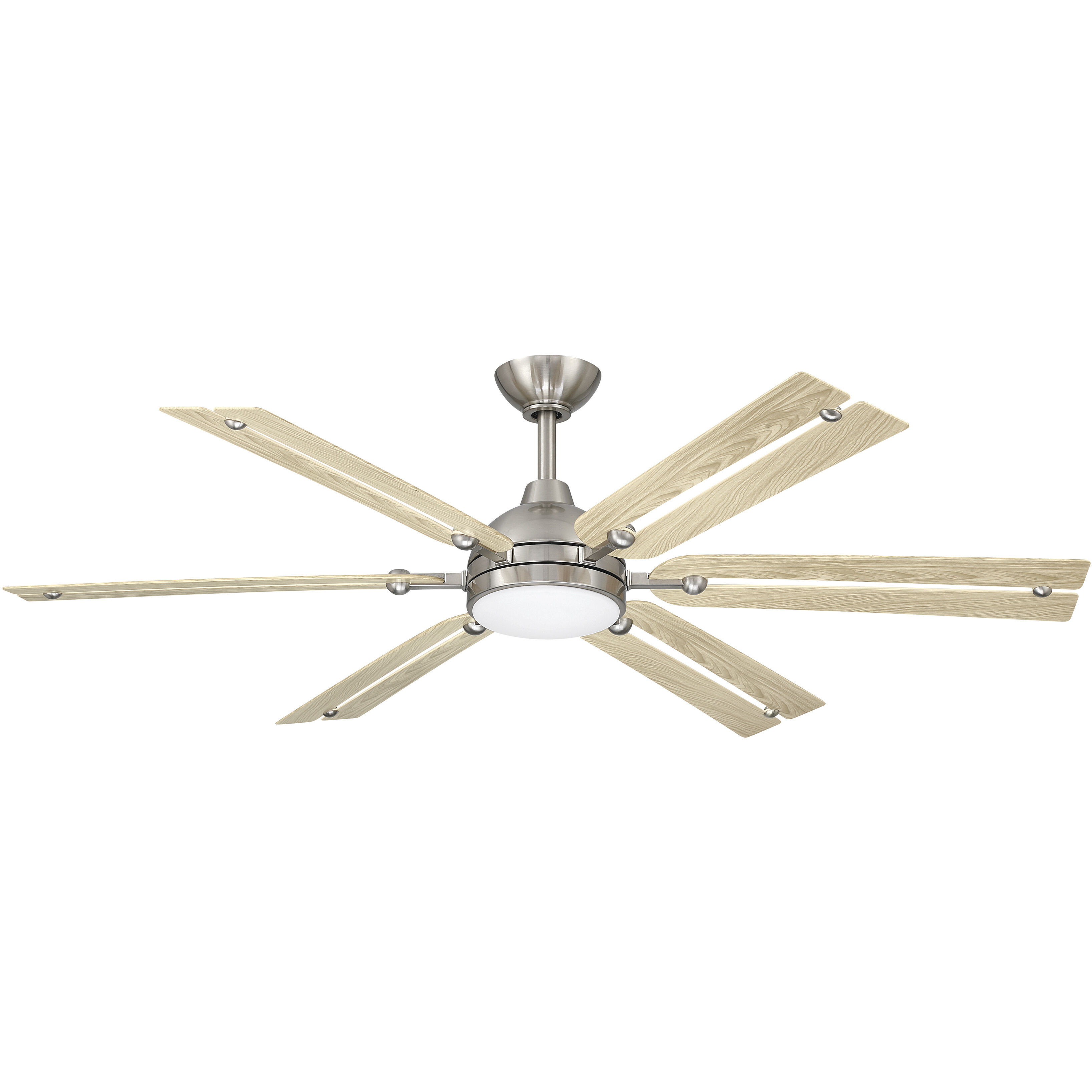 Allegata 56 inch Brushed Nickel with White Oak Blades Smart Ceiling Fan