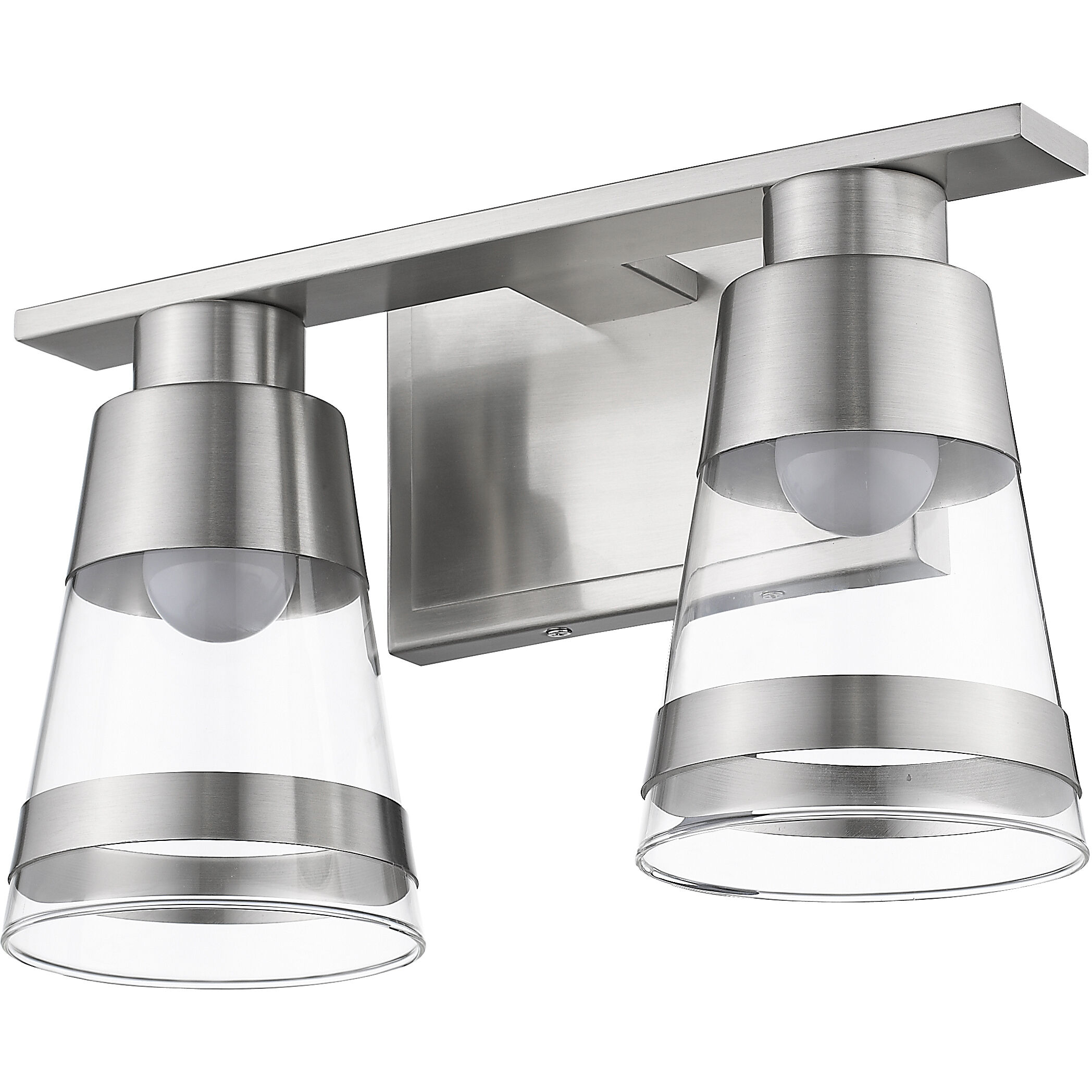 Ethos LED 13 inch Brushed Nickel Vanity Wall Light in Clear Glass