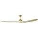 Maverick 70 inch Burnished Brass with Washed White Oak Blades Indoor/Outdoor Smart Ceiling Fan in Included