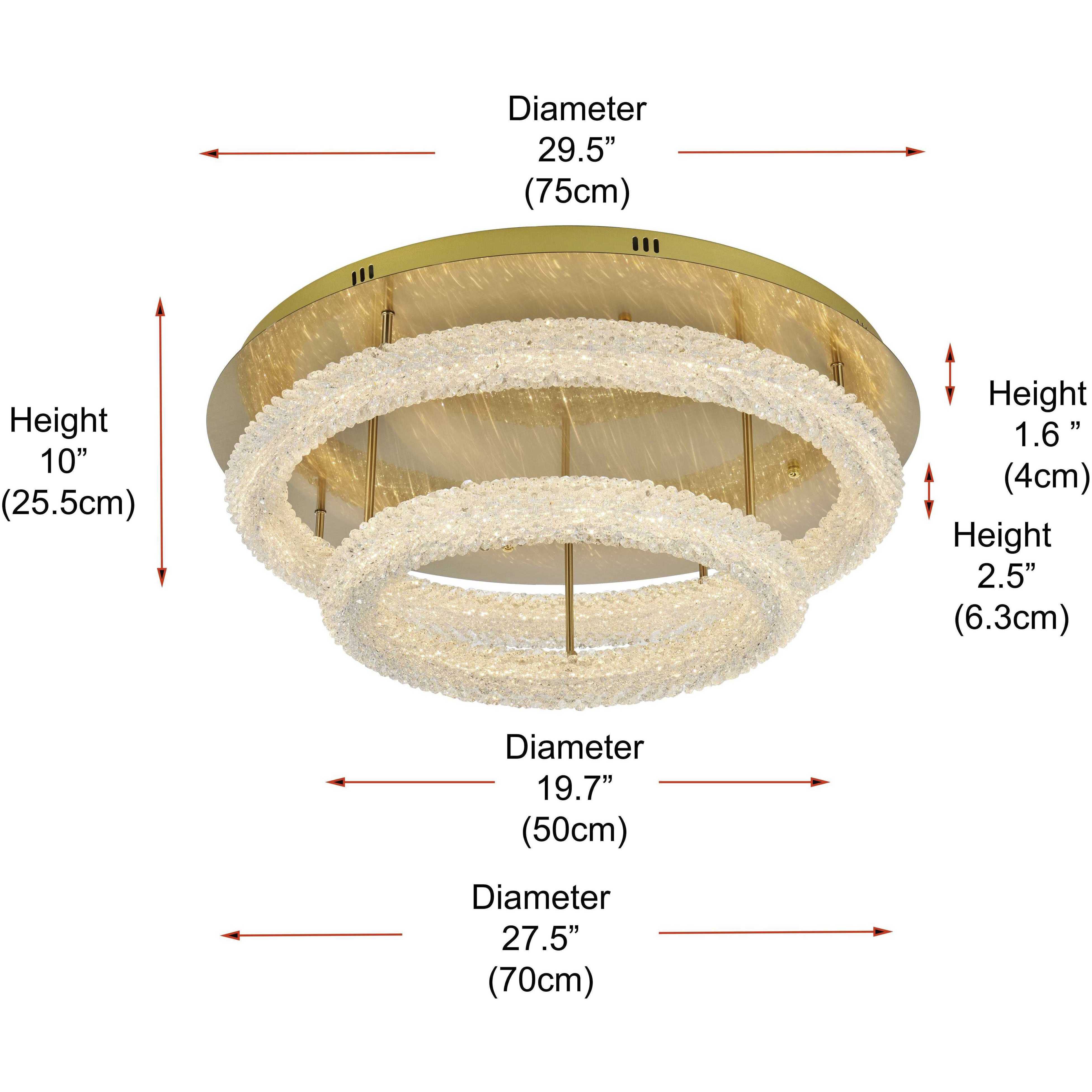 Bowen 2 Light 29.5 inch Satin Gold Flush Mount Ceiling Light