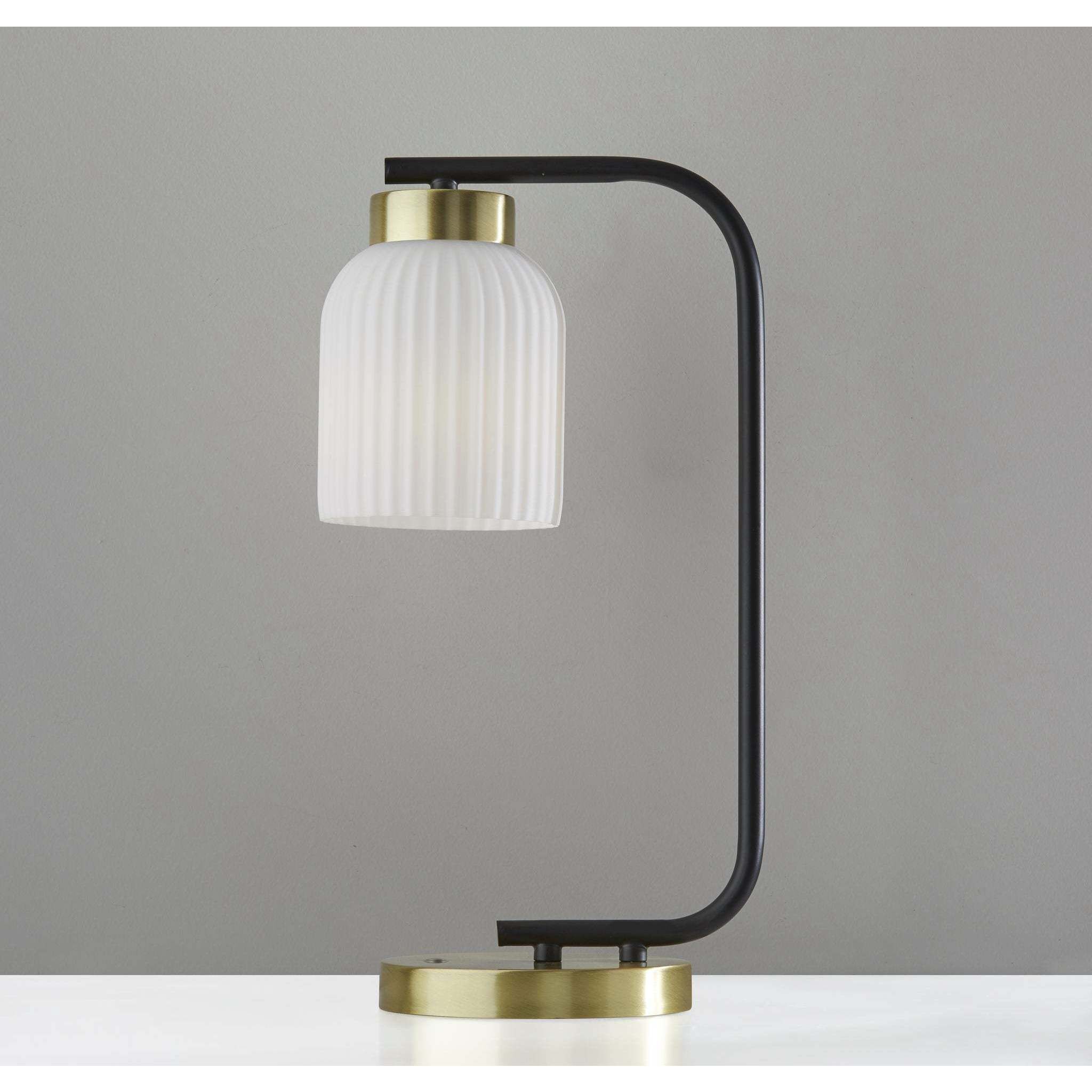 Sophia 21.65 inch 9.00 watt Black and Antique Brass Desk Lamp Portable Light