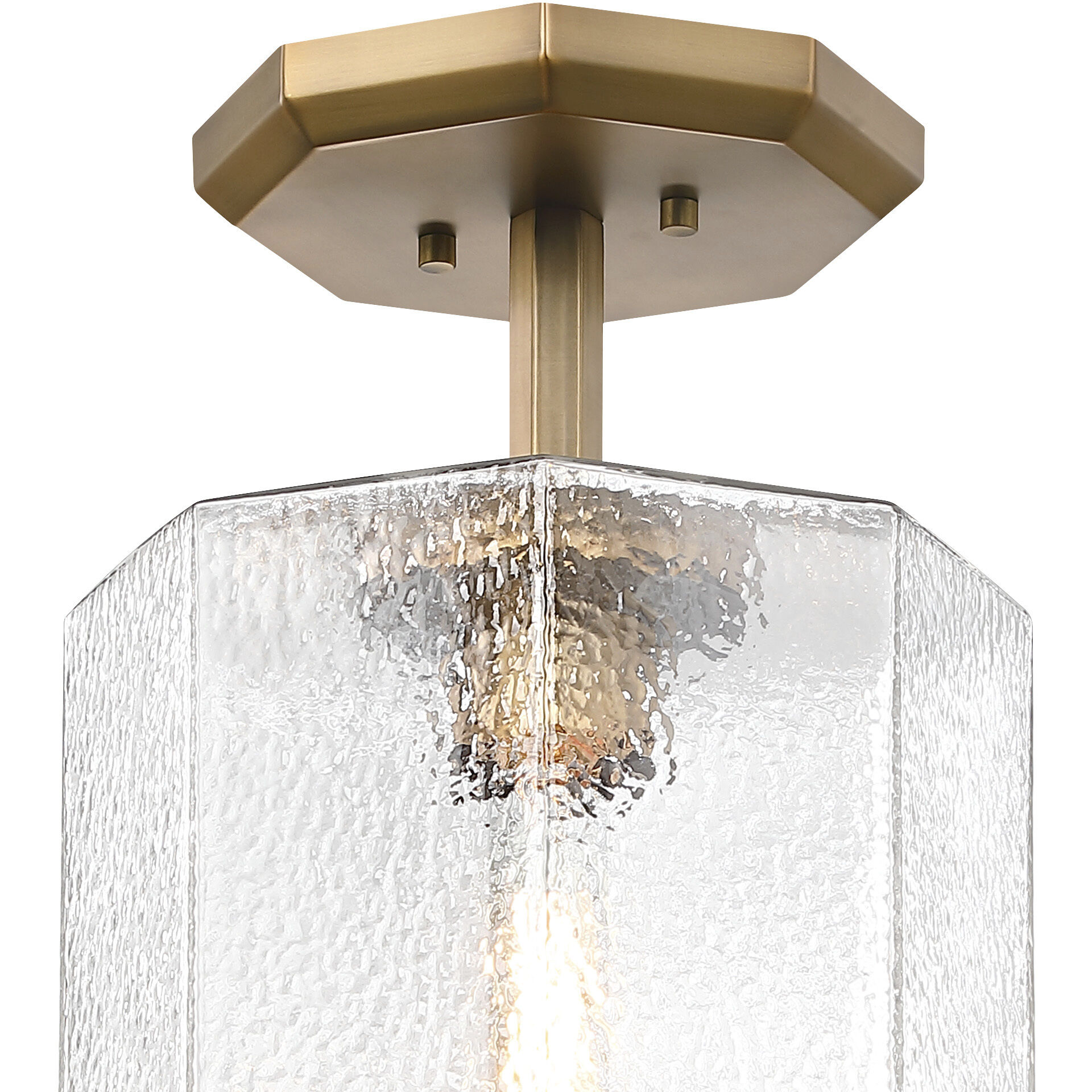 Haven LED 10 inch Old Satin Brass Semi-Flush Mount Ceiling Light