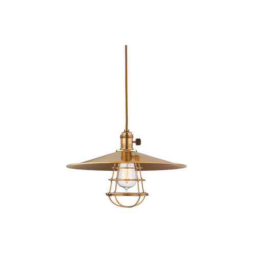 Heirloom 1 Light 14 inch Aged Brass Pendant Ceiling Light in MM1, Yes