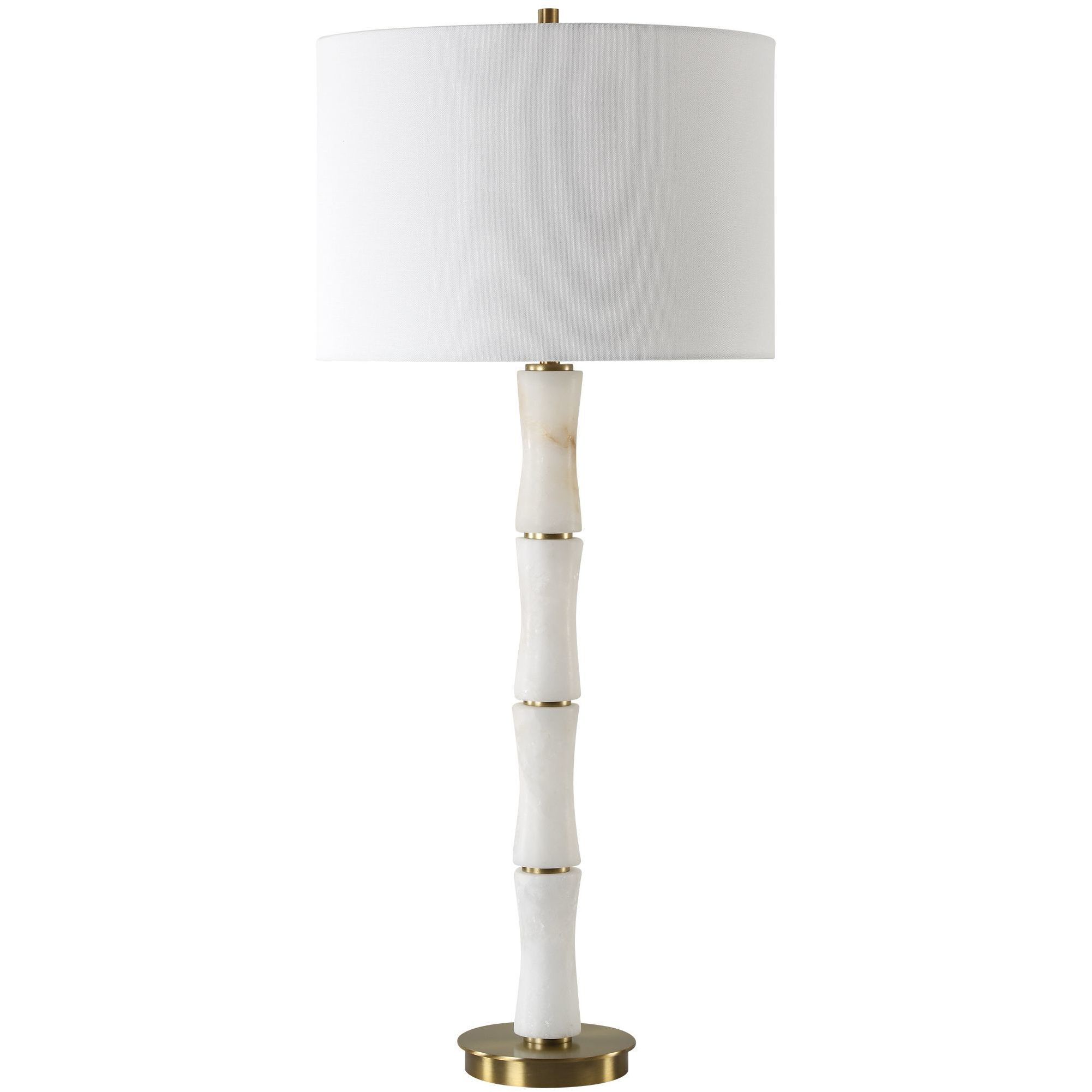 Unify 32.25 inch 100.00 watt Polished Alabaster and Brass Table Lamp Portable Light
