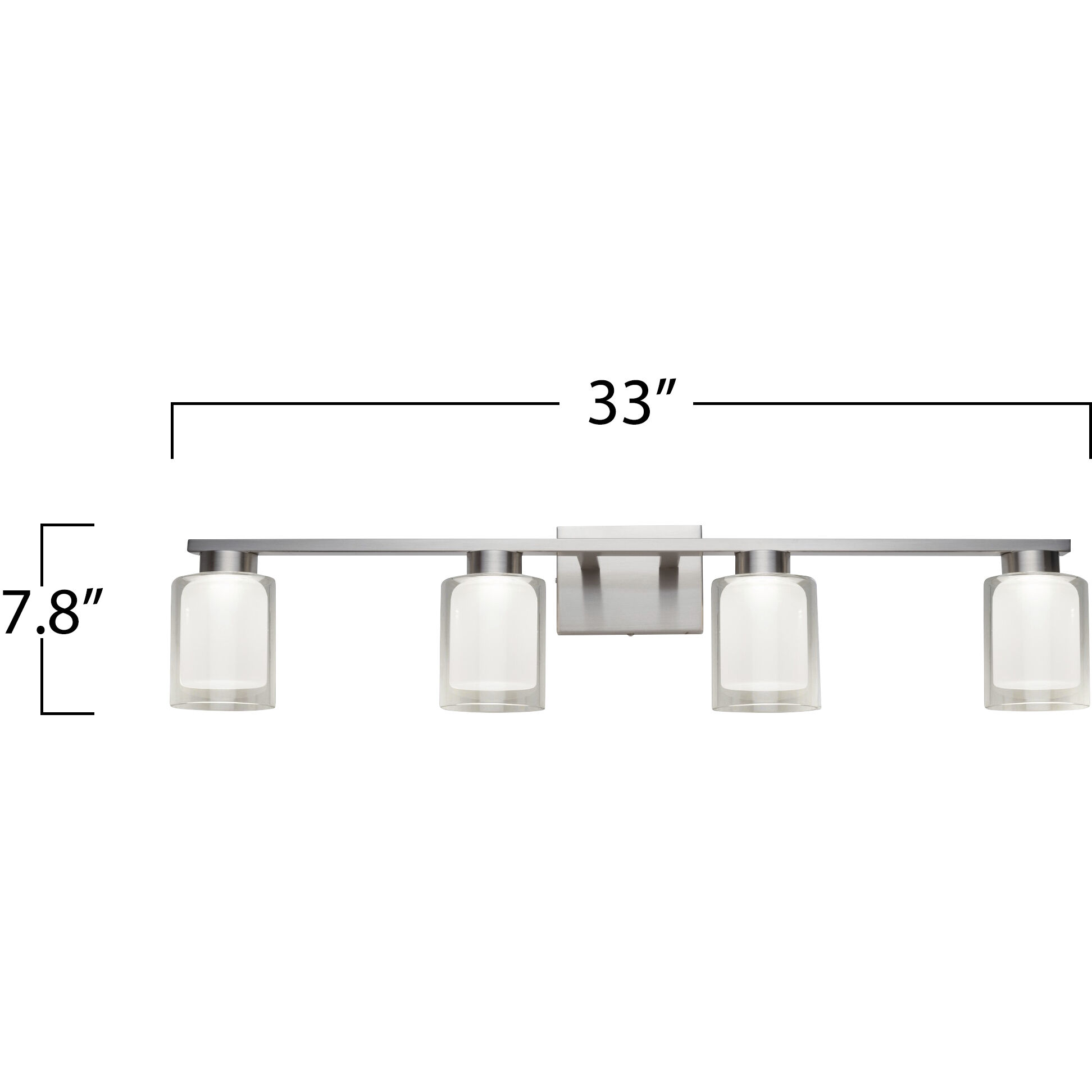 Saville LED 33 inch Brushed Nickel Bathroom Vanity Wall Light