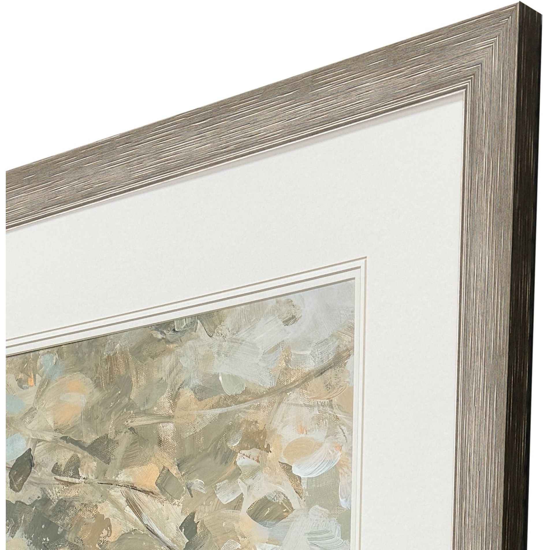 Illuminated Landscape White and Beige and Orange Framed Art