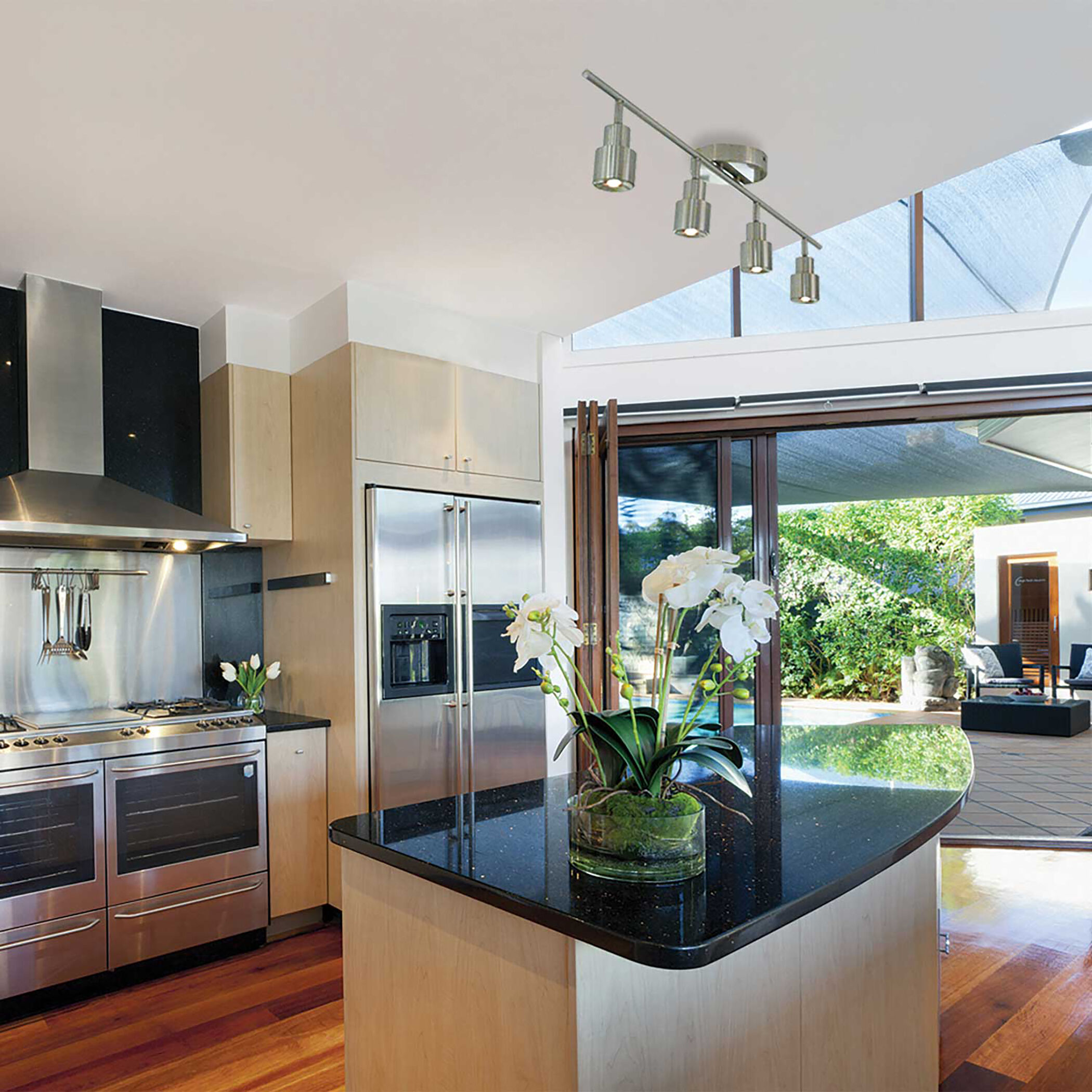 Chappelle 4 Light 120V Satin Nickel Fixed Rail Ceiling Light 