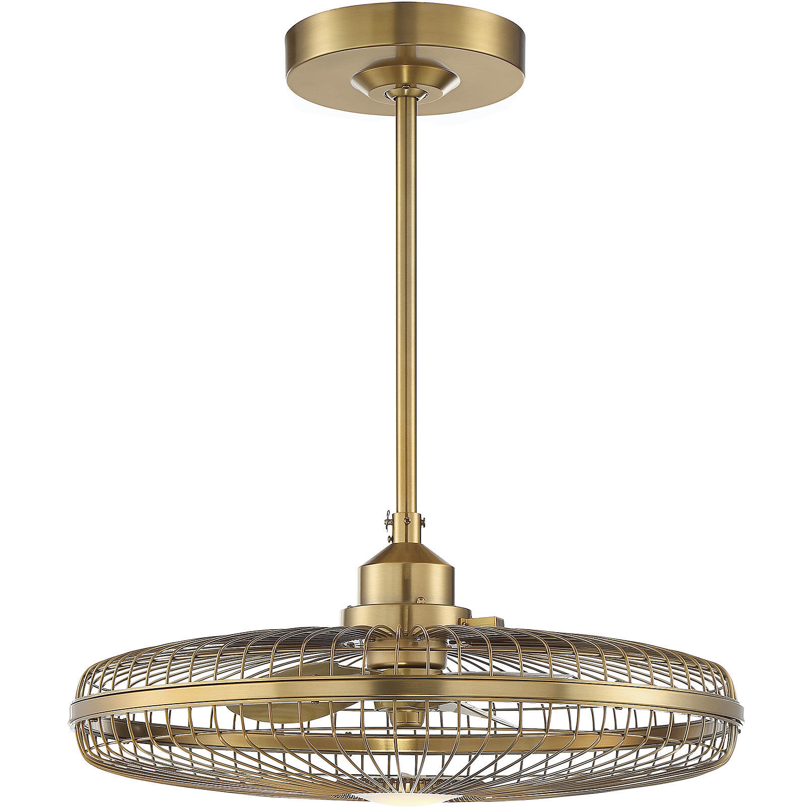 Wetherby 14 inch Warm Brass with Gold Blades Fan D'Lier