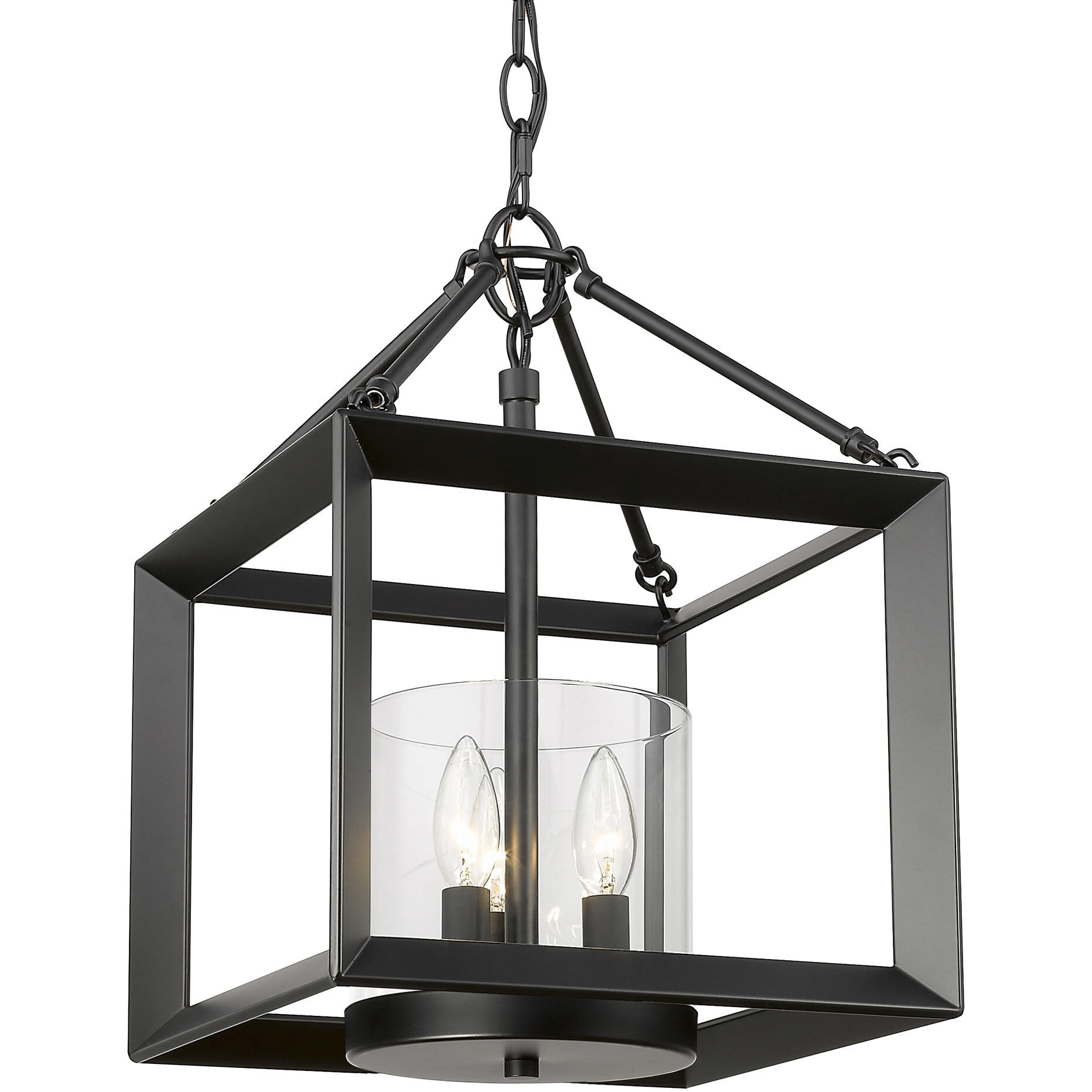 Smyth 3 Light 11.75 inch Matte Black Chandelier Ceiling Light in Clear Glass, Mini