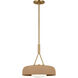 Richard June Liora 1 Light 15 inch Estate Brass Pendant Ceiling Light in Standard, Toast Stoneware