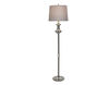 Callahan 62.5 inch 100 watt Brushed Nickel and Silver and Grey Floor Lamp Portable Light