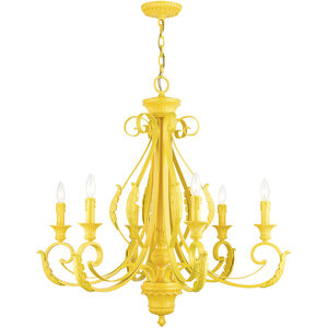 Valencia 6 Light 35 inch Shiny Yellow Large Chandelier Ceiling Light