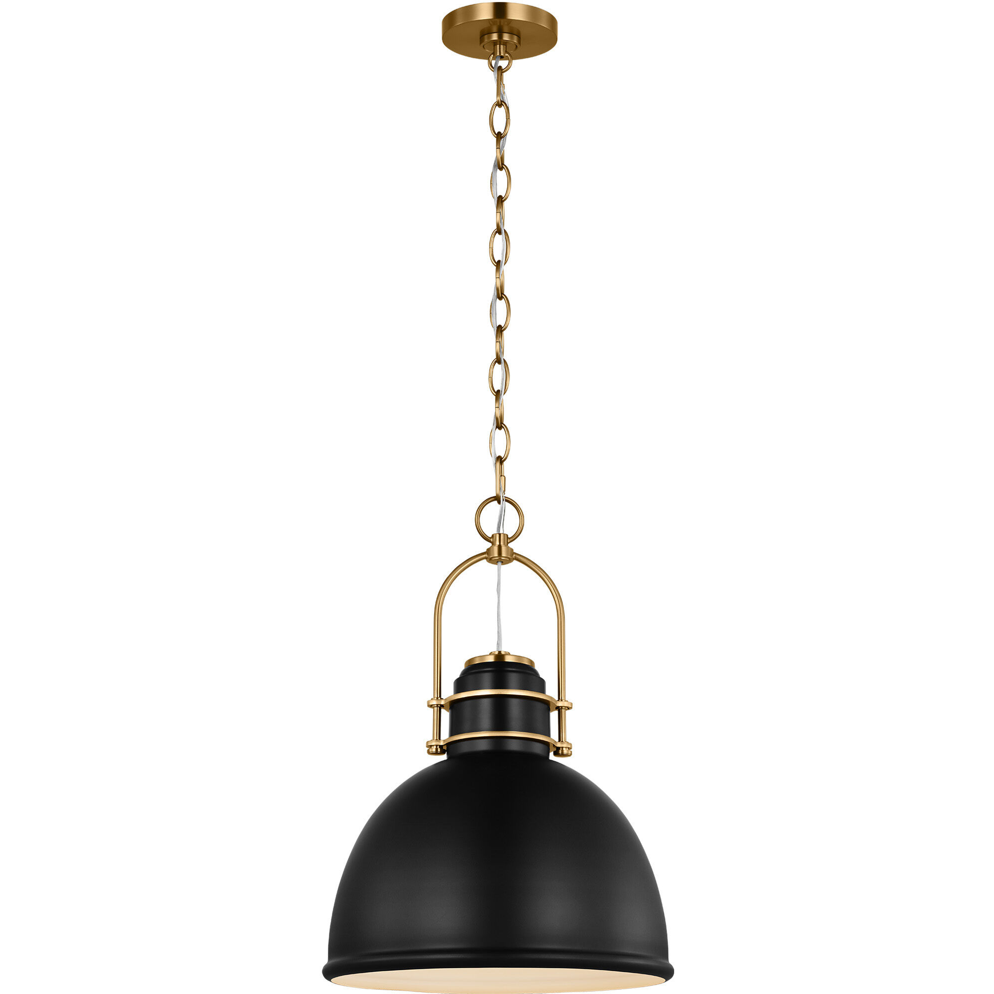 C&M by Chapman & Myers Upland 1 Light 15.5 inch Midnight Black and Burnished Brass Pendant Ceiling Light in Midnight Black / Burnished Brass