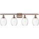 Ballston Preston 4 Light 36.25 inch Antique Copper Bath Vanity Light Wall Light in Clear