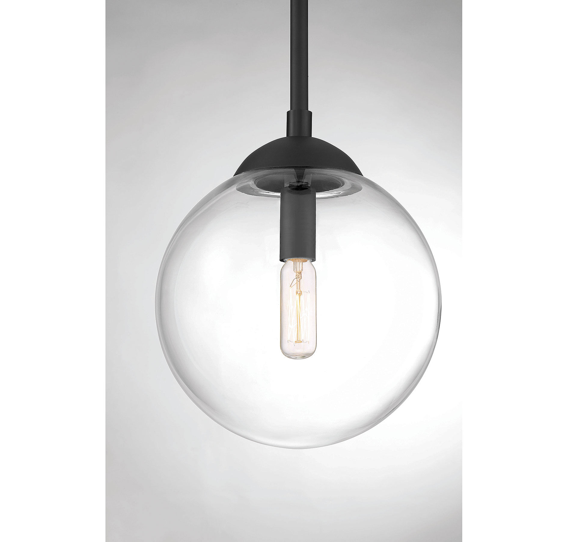 Industrial 1 Light 8 inch Matte Black Mini-Pendant Ceiling Light