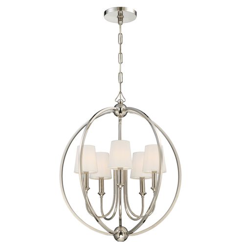 Sylvan 5 Light 22.5 inch Polished Nickel Chandelier Ceiling Light