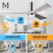 Atlas Irene-5HLK 42 inch Polished Chrome with Barnwood Tone Blades Ceiling Mount Paddle Fan in Barn Wood, Flush Mounted