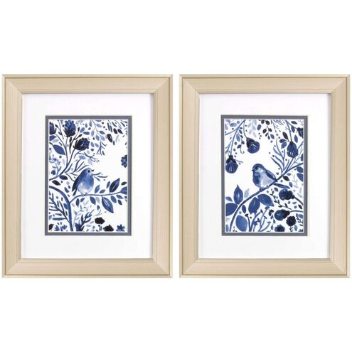 Florals Collection Blue Framed Art
