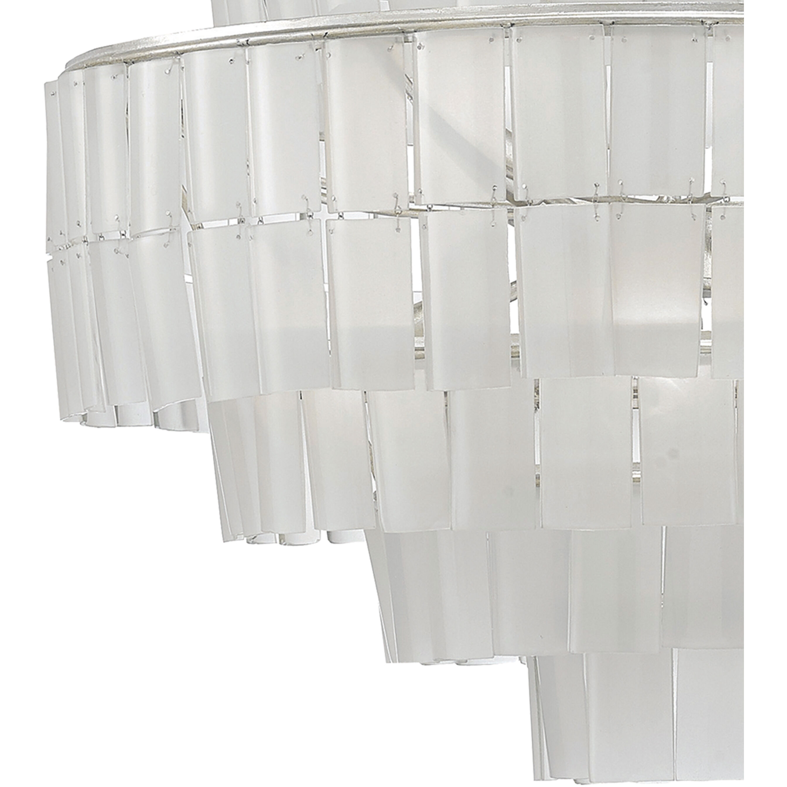 Sommelier 8 Light 27 inch Contemporary Silver Leaf/Opaque White Chandelier Ceiling Light