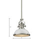 Chadwick 1 Light 13 inch Satin Nickel with Gloss White Pendant Ceiling Light