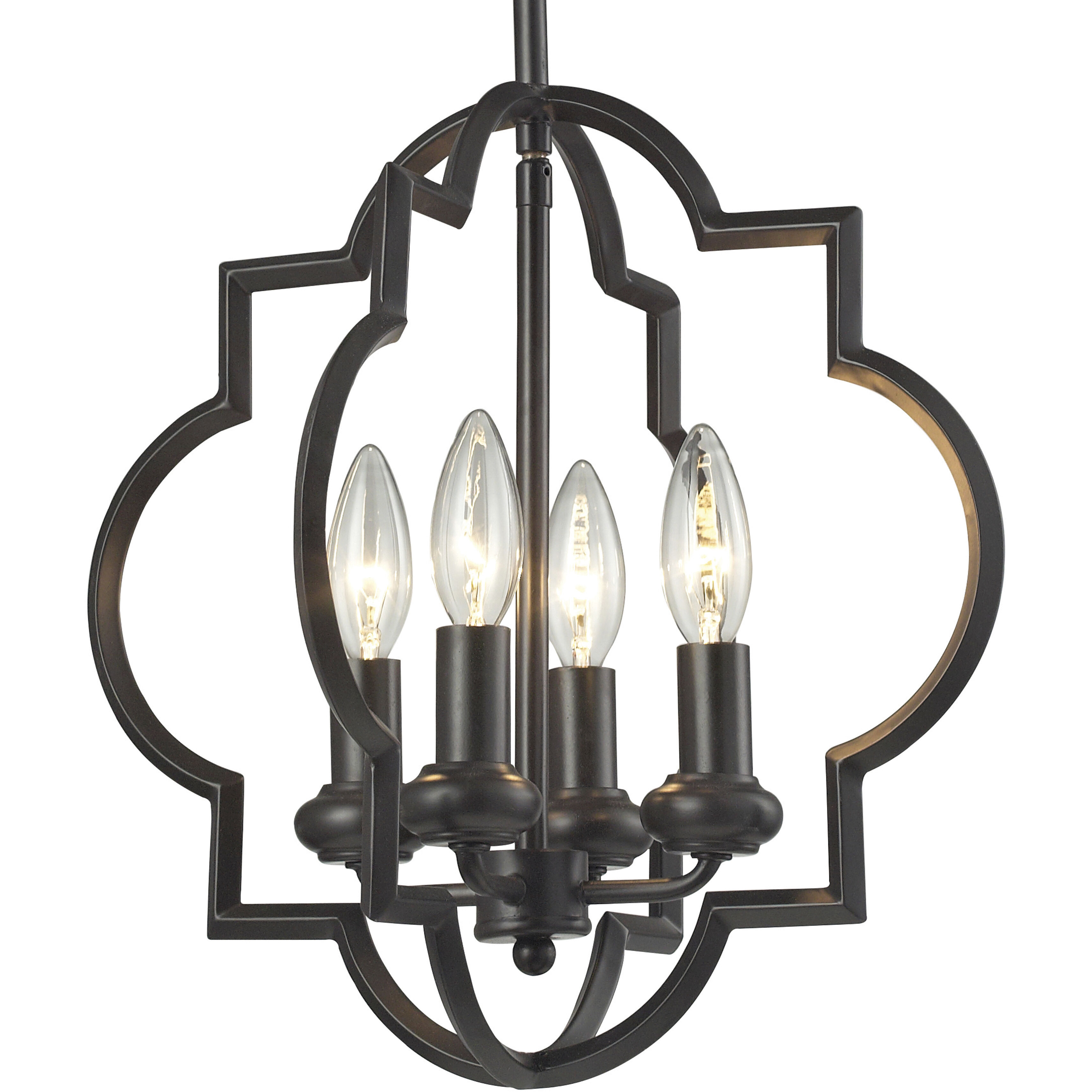 Chandette 4 Light 14 inch Oil Rubbed Bronze Chandelier Ceiling Light