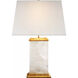 Michael S Smith Cresent 27 inch 60 watt Natural Quartz Stone Table Lamp Portable Light in Linen