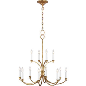 C&M by Chapman & Myers Westerly 12 Light 29.38 inch Antique Gild Chandelier Ceiling Light