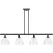 Ballston Ballston Dome LED 48 inch Matte Black Island Light Ceiling Light in Clear Glass