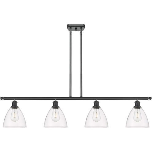 Ballston Ballston Dome LED 48 inch Matte Black Island Light Ceiling Light in Clear Glass