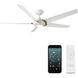Lucid 62 inch Soft Brass and Matte White with Matte White Blades Downrod Ceiling Fan in 3000K, Soft Brass Matte White