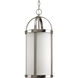 Greetings 1 Light 10 inch Brushed Nickel Outdoor Hanging Lantern