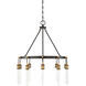 Campbell 10 Light 28 inch Vintage Black with Warm Brass Chandelier Ceiling Light