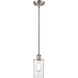 Ballston Clymer LED 3.88 inch Brushed Satin Nickel Pendant Ceiling Light in Clear Glass, Ballston
