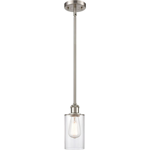 Ballston Clymer LED 3.88 inch Brushed Satin Nickel Pendant Ceiling Light in Clear Glass, Ballston
