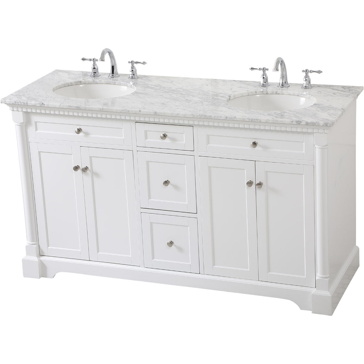 Clarence 60 X 22 X 35 inch White Vanity Sink Set