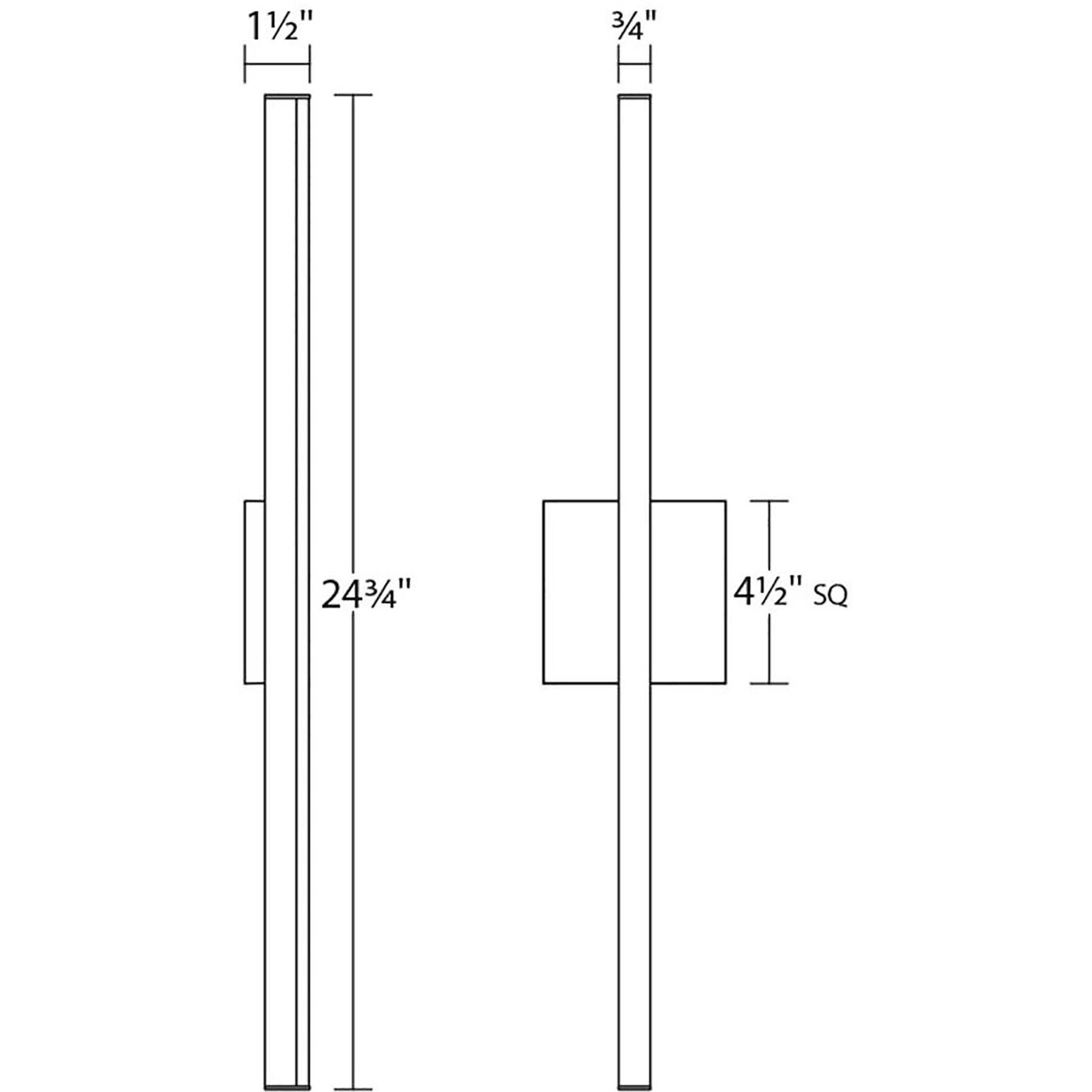 Stix LED 0.75 inch Bright Satin Aluminum Vanity Light Wall Light